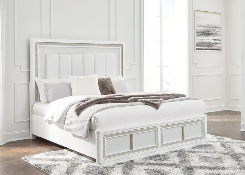 Cama tapizada Chalanna con almacenamiento