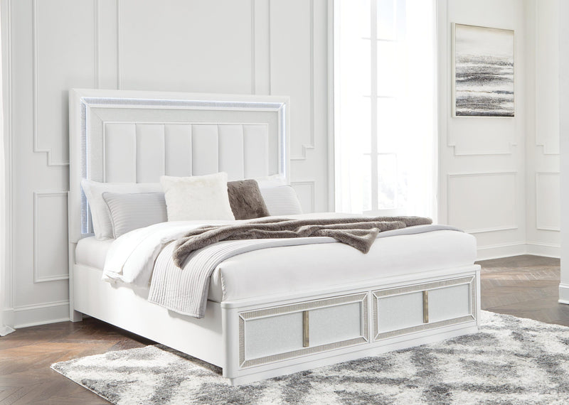 Cama tapizada Chalanna con almacenamiento