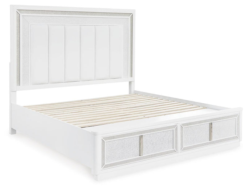 Cama tapizada Chalanna con almacenamiento