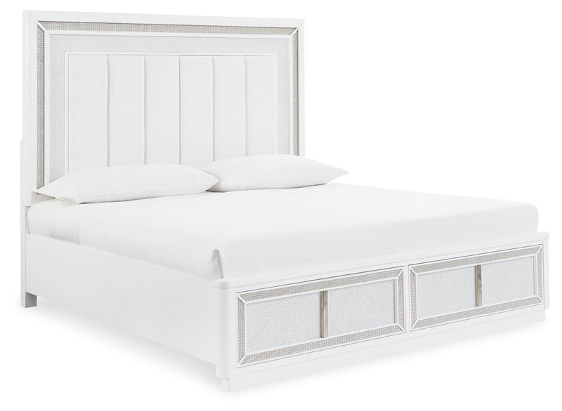 Cama tapizada Chalanna con almacenamiento