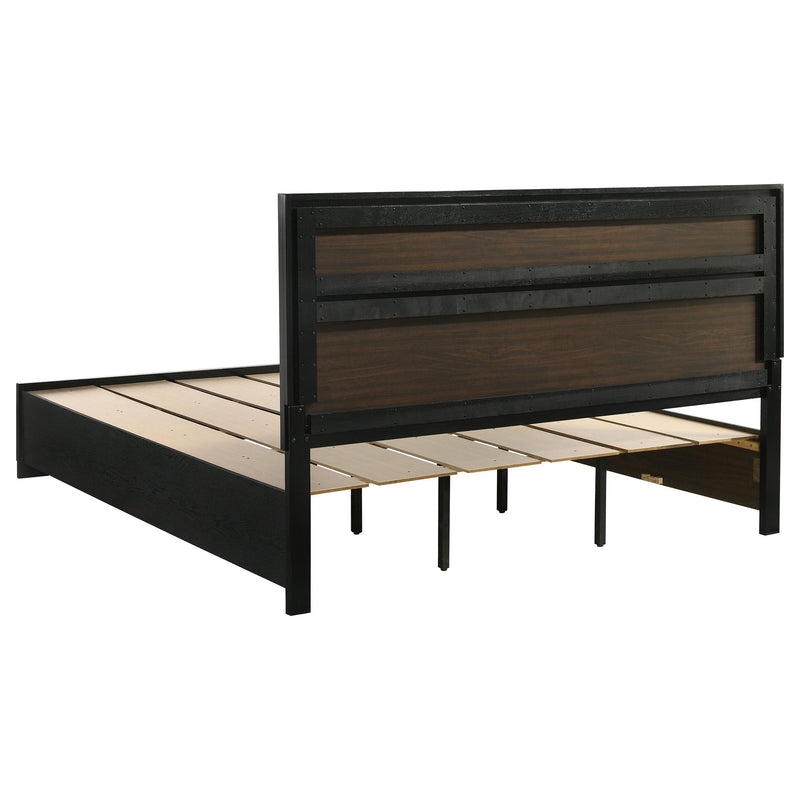 Cama con plataforma y almacenamiento Miranda Panel