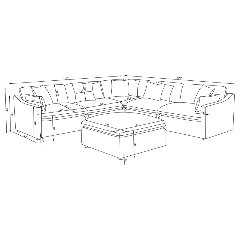 Sofá Seccional Modular Hobson