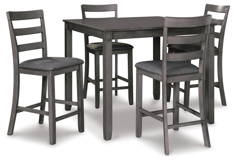 Mesa de comedor y taburetes de bar Bridson de altura de mostrador (juego de 5)