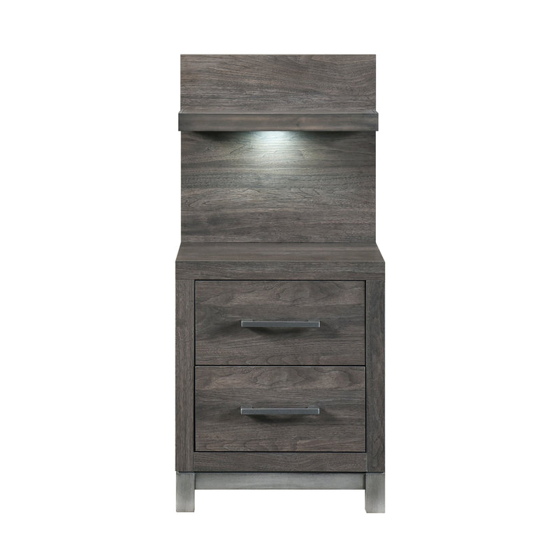 Mesa de Noche Zephyr con Panel de Pared