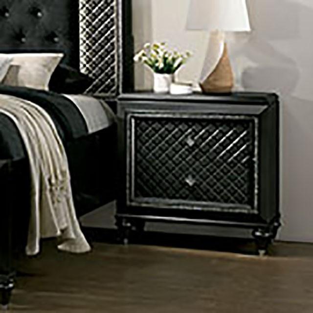 Mesa de noche Demetria gris metálico