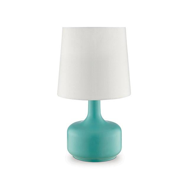 Lámpara de mesa Farah Teal de 43 cm de alto, acabado mate