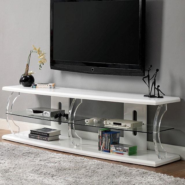 Mueble de TV Ernst White/Clear de 60"
