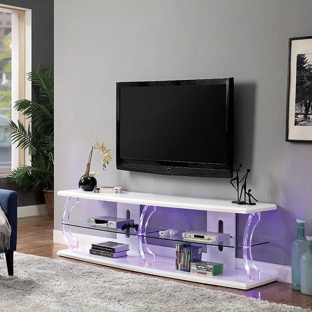 Mueble de TV Ernst White/Clear de 60"