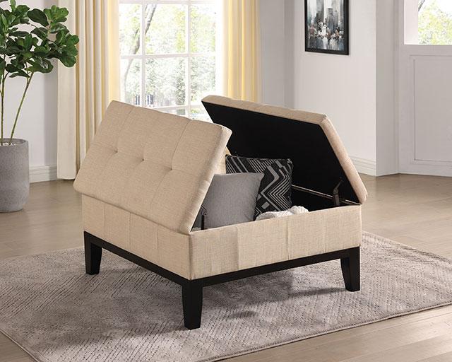 Puf de almacenamiento FAZIO, beige