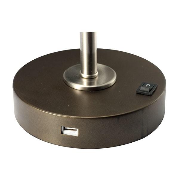 Lámpara de mesa Gail de níquel satinado