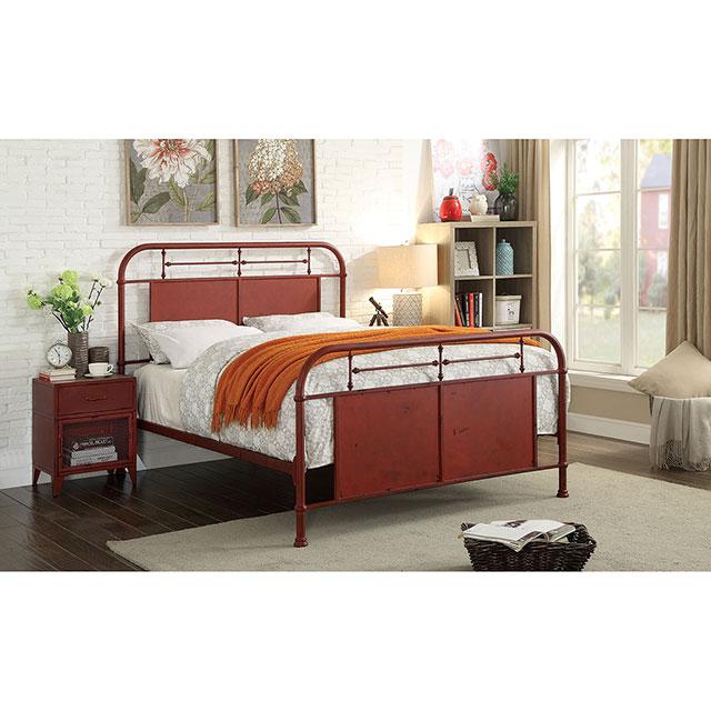 Haldus Cal.King، E.King، & Twin Bed أبيض، عاجي، وأحمر