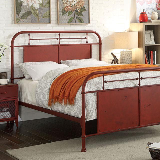 Haldus Cal.King، E.King، & Twin Bed أبيض، عاجي، وأحمر