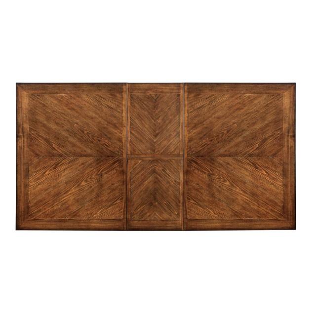 Mesa de Comedor HARRISBURG Vintage Blanco/Roble Oscuro con Extensión de 45 cm