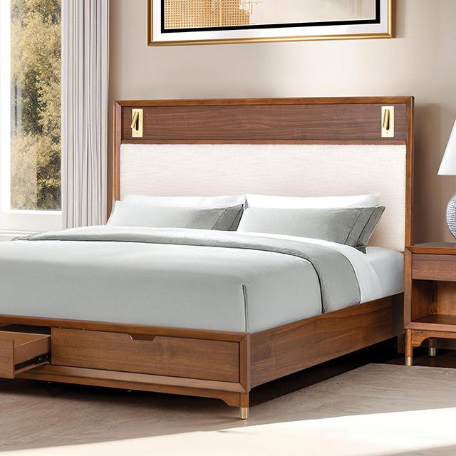 Hepburne E.King & Queen Bed مع تخزين وبدون تخزين
