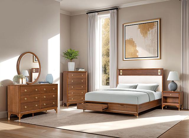 Hepburne E.King & Queen Bed مع تخزين وبدون تخزين