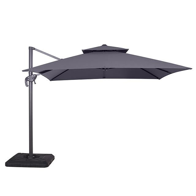 Sombrilla cuadrada Hero de 10 pies con doble techo + base grande de 37"