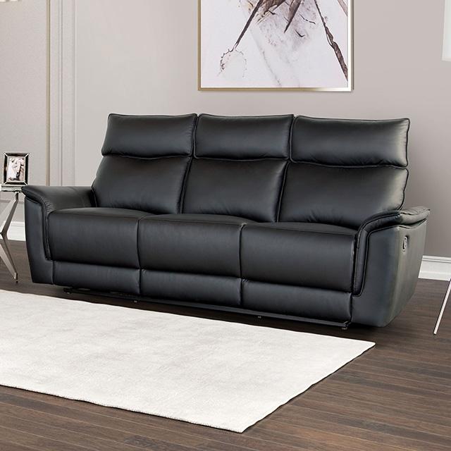 Sofá reclinable manual Bienne blanco y negro