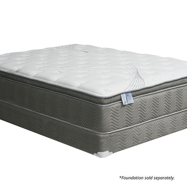 Colchón STORMIN Euro Pillow Top de 13" Blanco/Gris, Queen