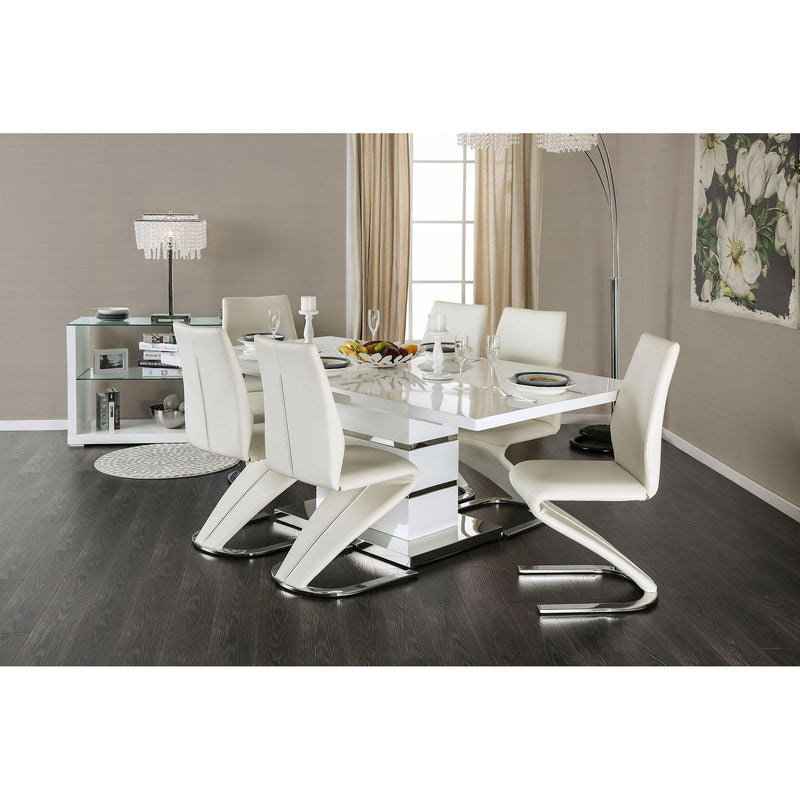Mesa de comedor Midvale blanca/cromada
