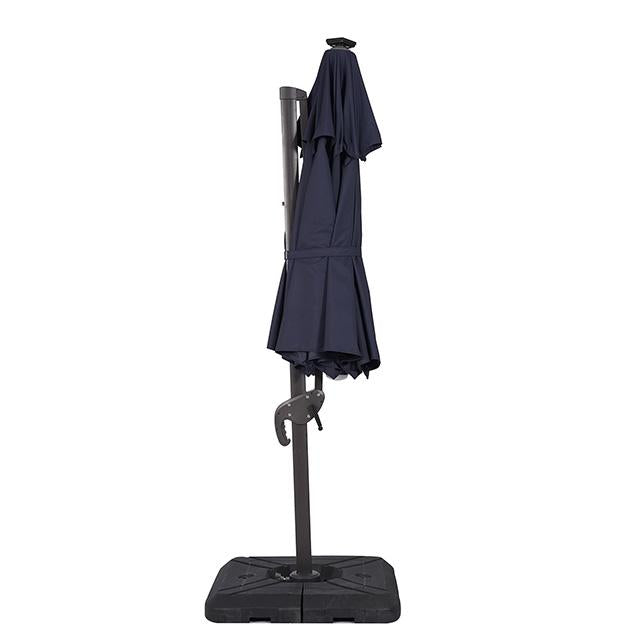 Sombrilla redonda Nuti de 10 pies con luz LED y base grande de 37"