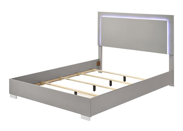 Cama extragrande Sinistra en blanco, negro y beige