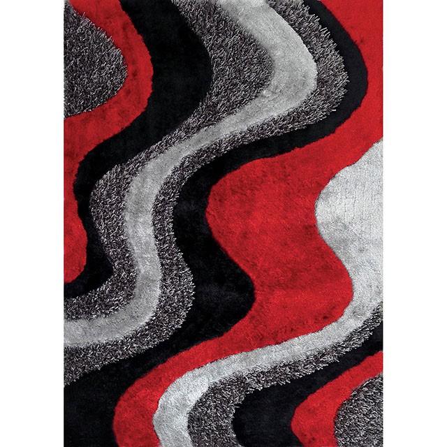 Alfombra Vancouver Negra/Gris/Roja de 5' X 7'