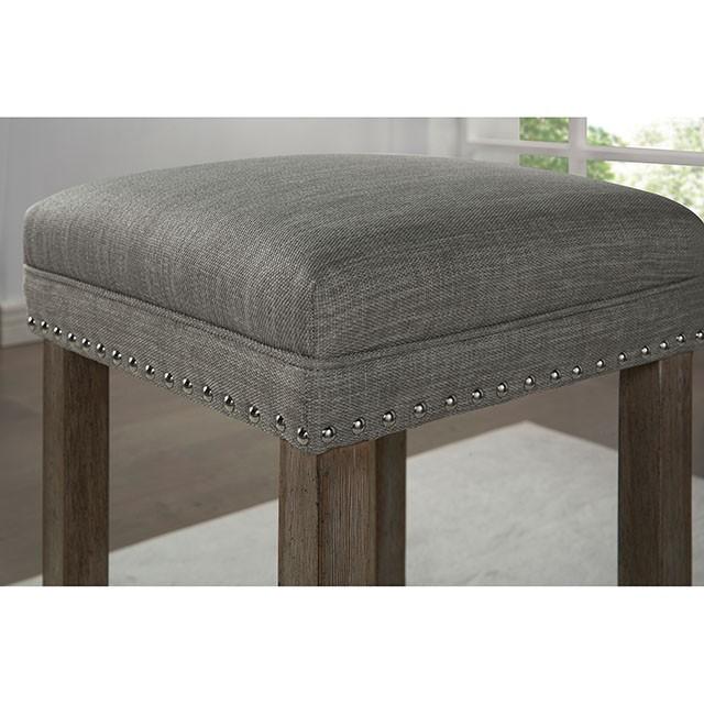 Juego de mesa de altura de mostrador de 3 piezas CAERLEON, gris cepillado con alambre