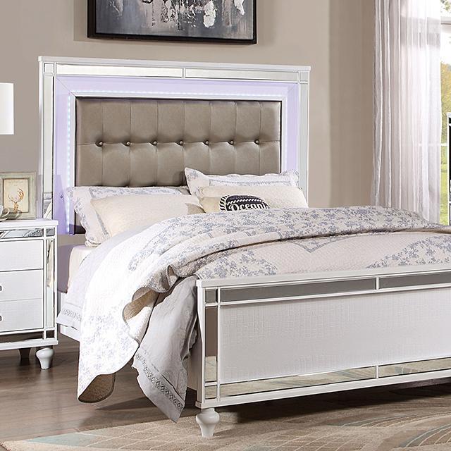 Juego de dormitorio queen Brachium plateado