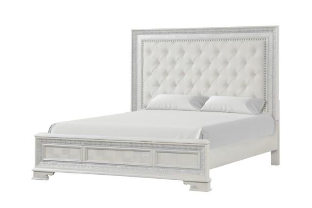 Stella Mia Cama Matrimonial y Cama Queen Blanca y Blanca