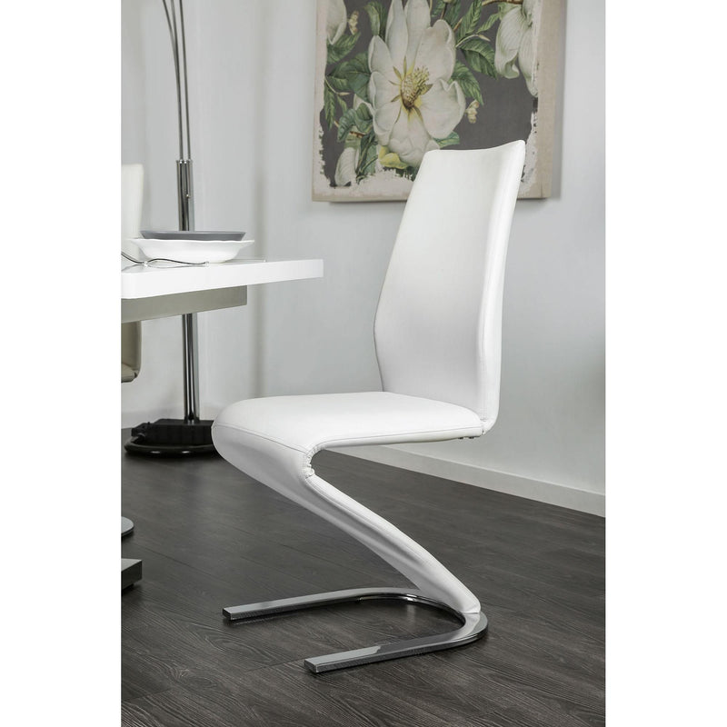 Mesa de comedor Midvale blanca/cromada