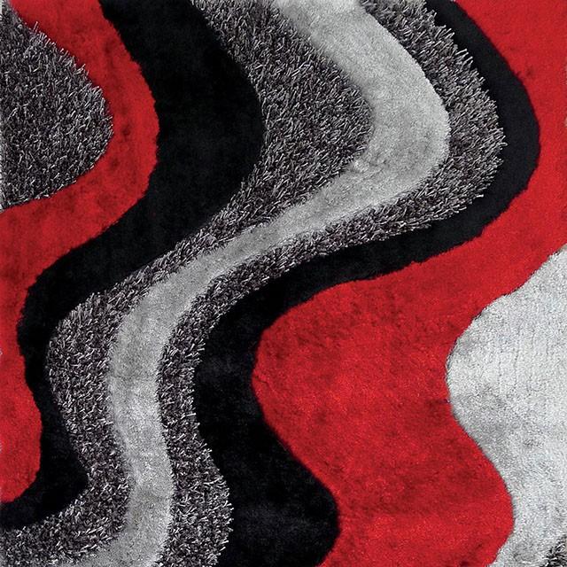 Alfombra Vancouver Negra/Gris/Roja de 5' X 7'