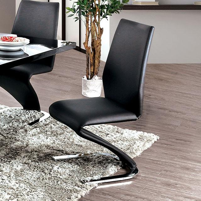 Silla lateral Midvale negra/cromada (2/caja)