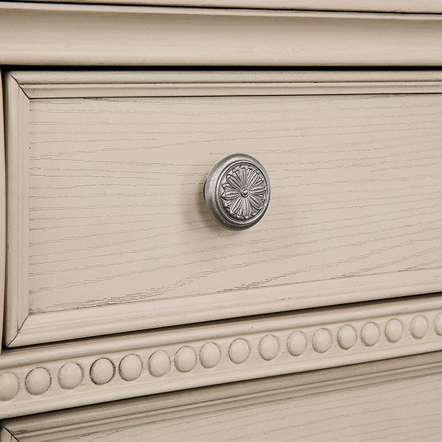 Juego de dormitorio queen de 4 y 5 piezas Pamphilos gris y blanco