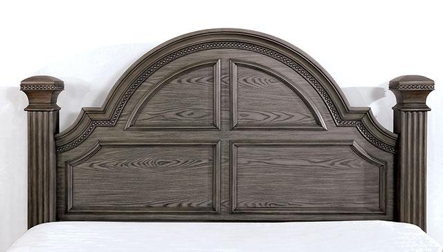 Juego de dormitorio queen de 4 y 5 piezas Pamphilos gris y blanco