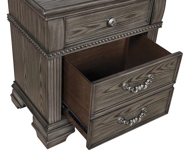 Juego de dormitorio queen de 4 y 5 piezas Pamphilos gris y blanco