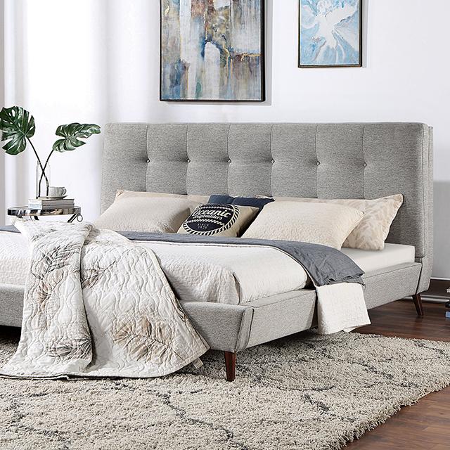 LEOMIN Cal.King, E.King, Full, & Queen Bed, Gray