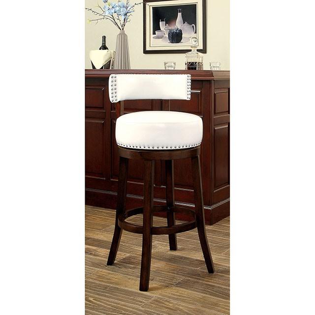 SHIRLEY Dark Oak/White مقعد بار 24 بوصة