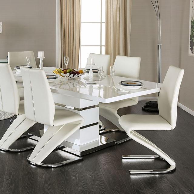 Mesa de comedor Midvale blanca/cromada