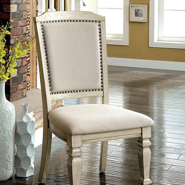 Silla auxiliar HOLCROFT blanco antiguo/marfil (2/caja)