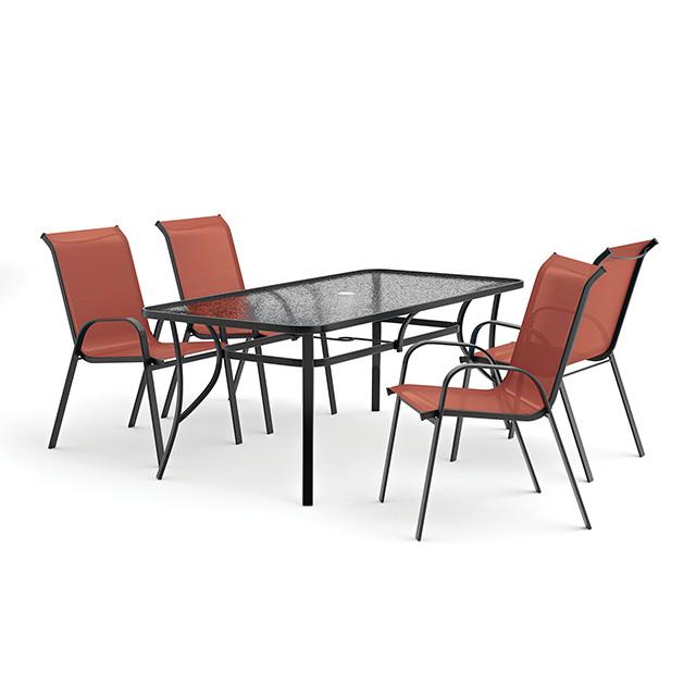 Juego de comedor para exteriores de 5 piezas Pierro