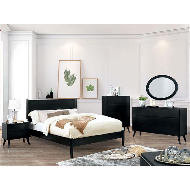 Cama LENNART II Blanca y Negra Cal.King, E.King, Full, Queen, Twin