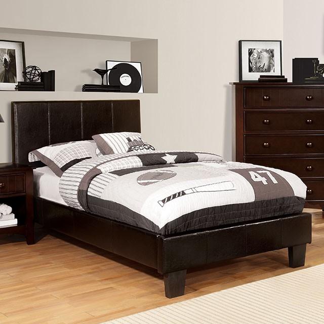 Cama Winn Park Espresso, Terciopelo y Blanco