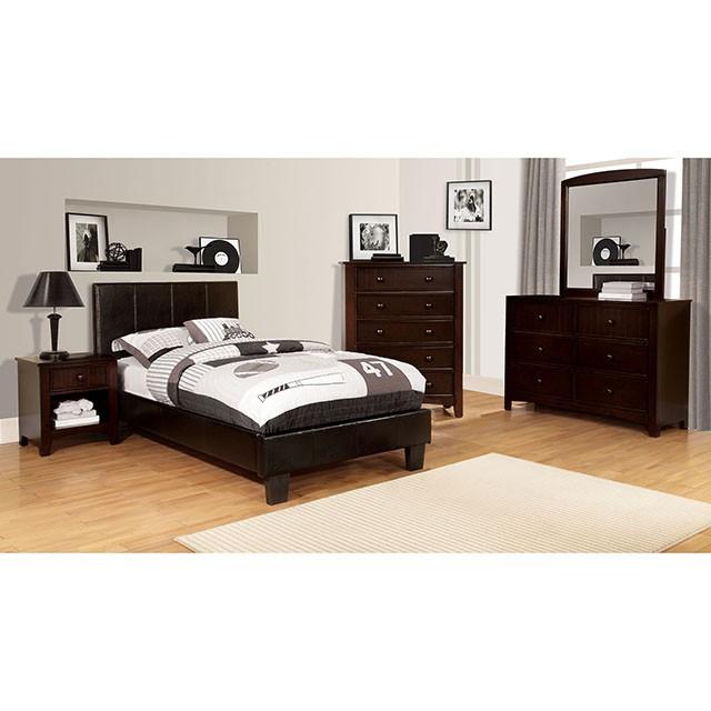 Cama Winn Park Espresso, Terciopelo y Blanco