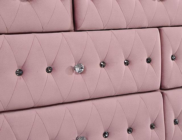 Zohar Queen & Twin Bed Black, Grey, & Pink