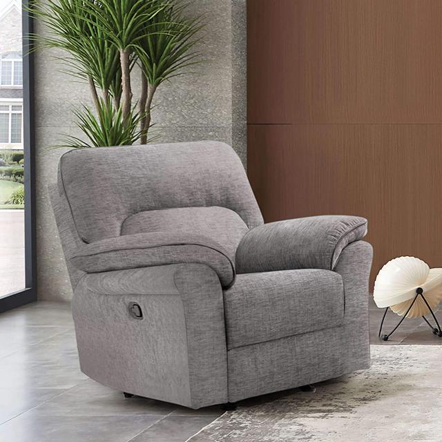 Sillón reclinable deslizante JOSIAS, tela gris claro