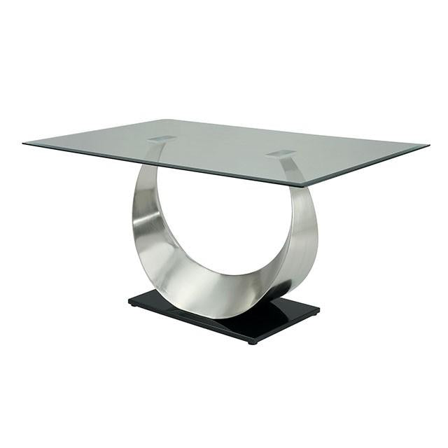 Mesa de comedor ORLA plateada/negra