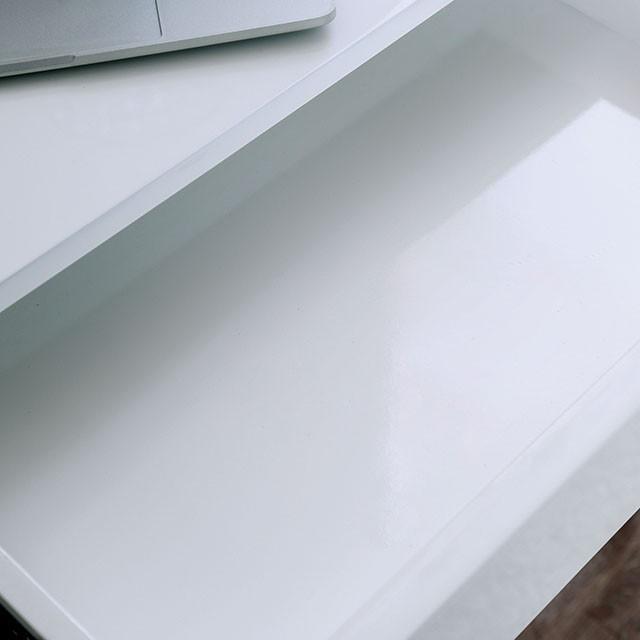 مكتب كمبيوتر لوك أبيض/كروم