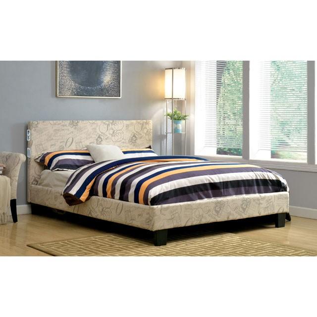 Cama Evans E. King y Cal. King Espresso, Blanca y Camel