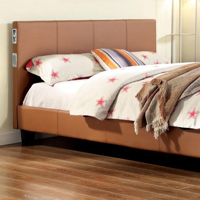 Cama Evans E. King y Cal. King Espresso, Blanca y Camel