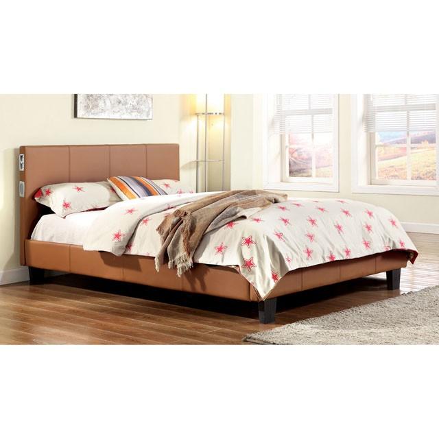 Cama Evans E. King y Cal. King Espresso, Blanca y Camel